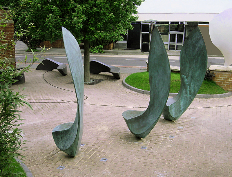 Orca sculptural seats in bronze by Ben Barrell